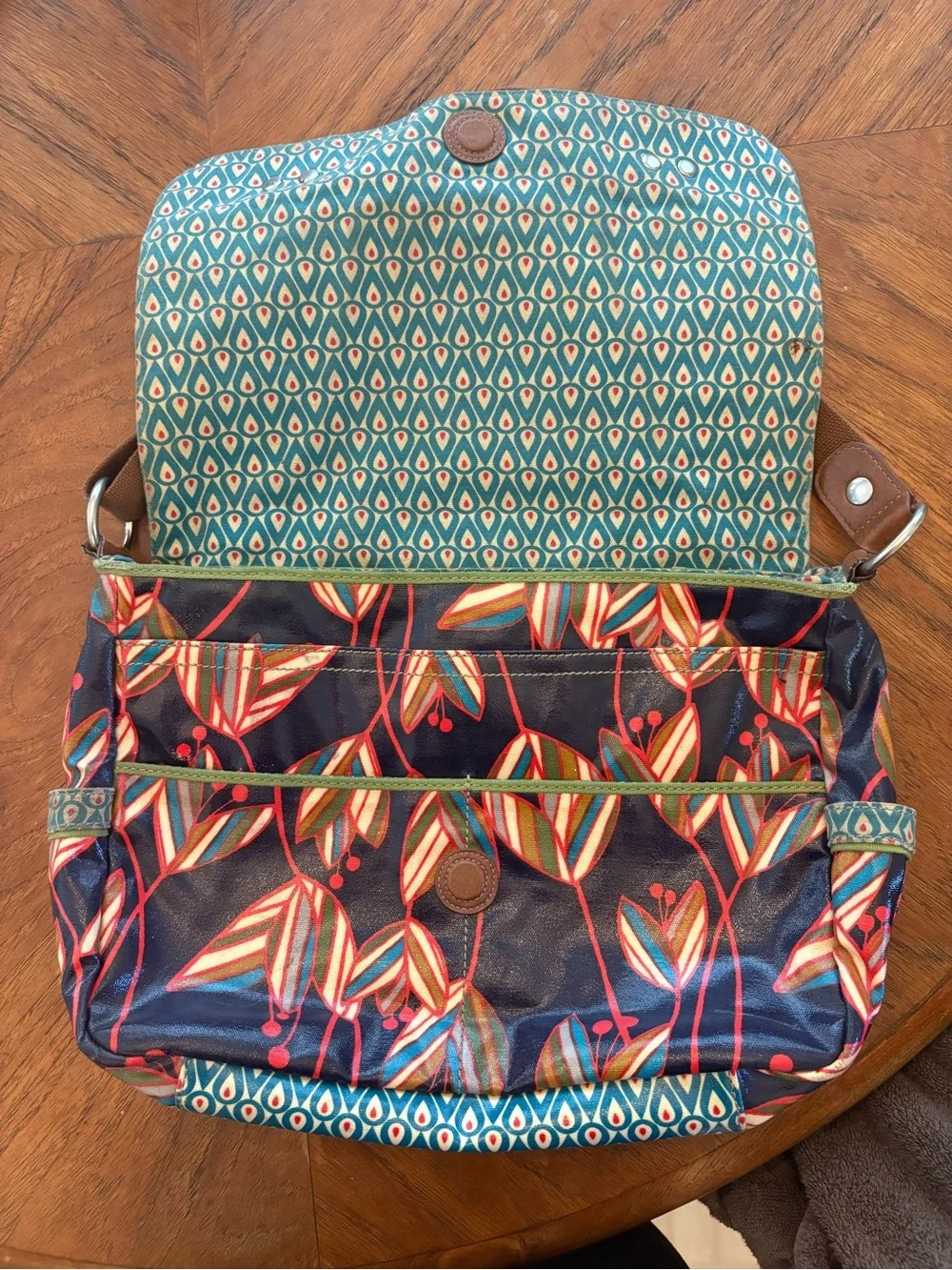 Fossil Vinyl Canvas Mixed Print Tote Bag